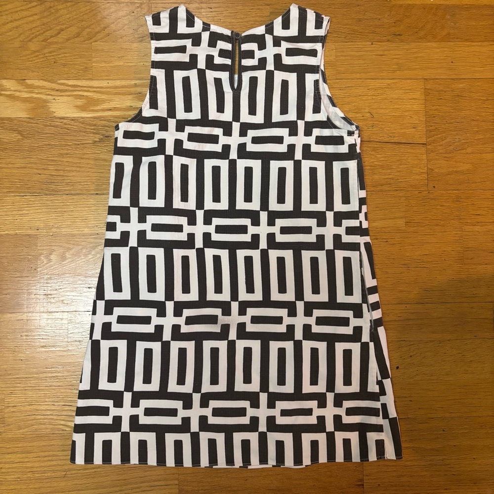 Alice + Olivia Geometric Modern Cotton Pockets Preppy Luxury Mini Shift Dress S - Picture 3 of 5